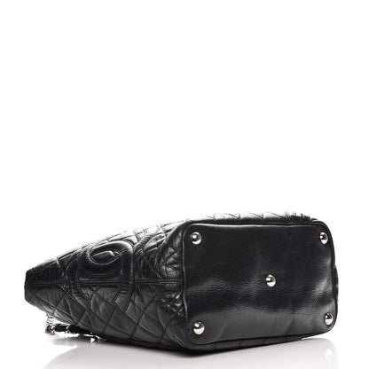 Chanel Aged Calfskin Quilted Large Cotton Club Tote Black 4 of 12