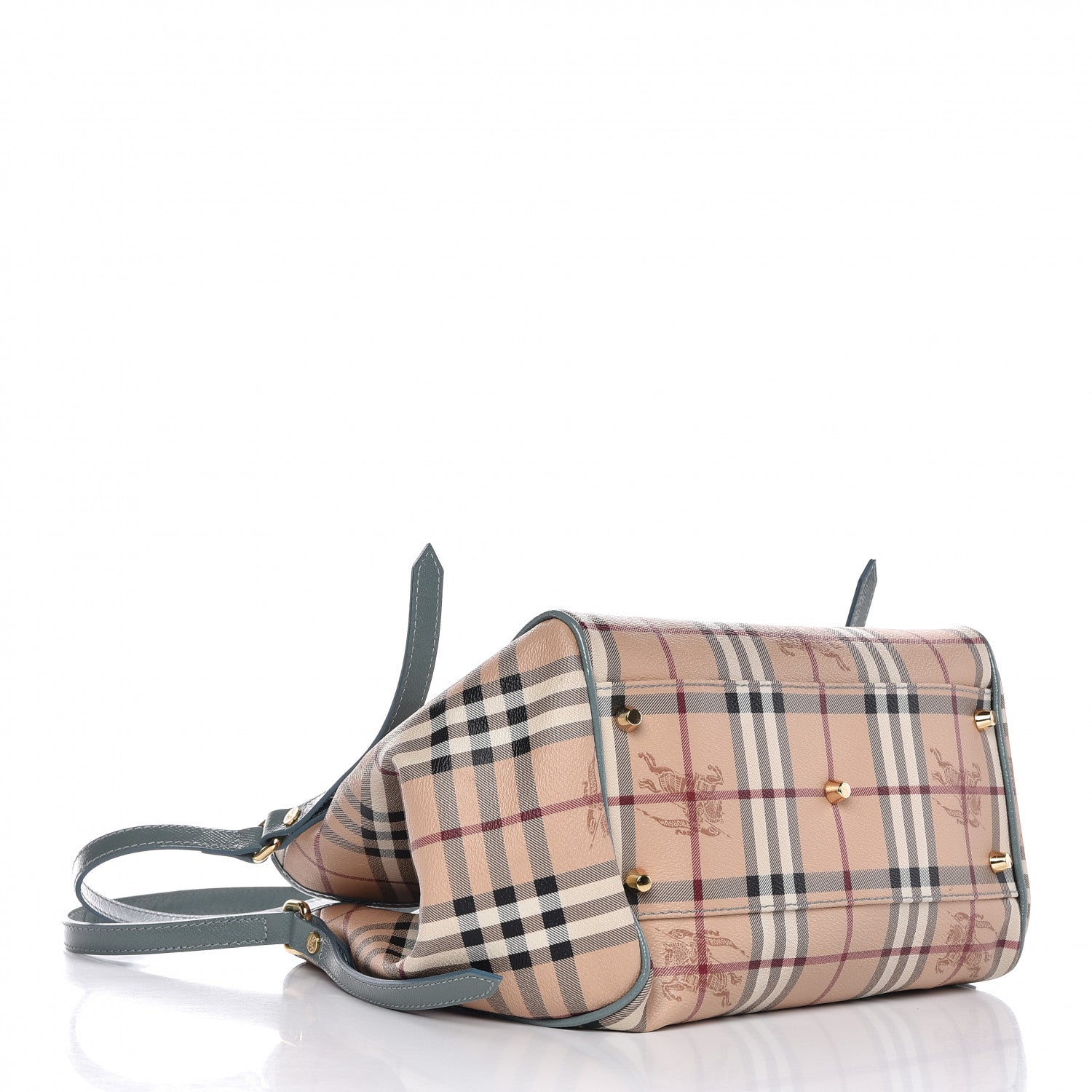 Burberry Haymarket Check Small Canterbury Tote Eucalyptus Grey 4 of 11