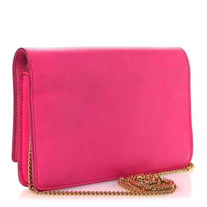 Fendi Vitello Flamingo Tube Wallet on Chain Fuchsia 3 of 13