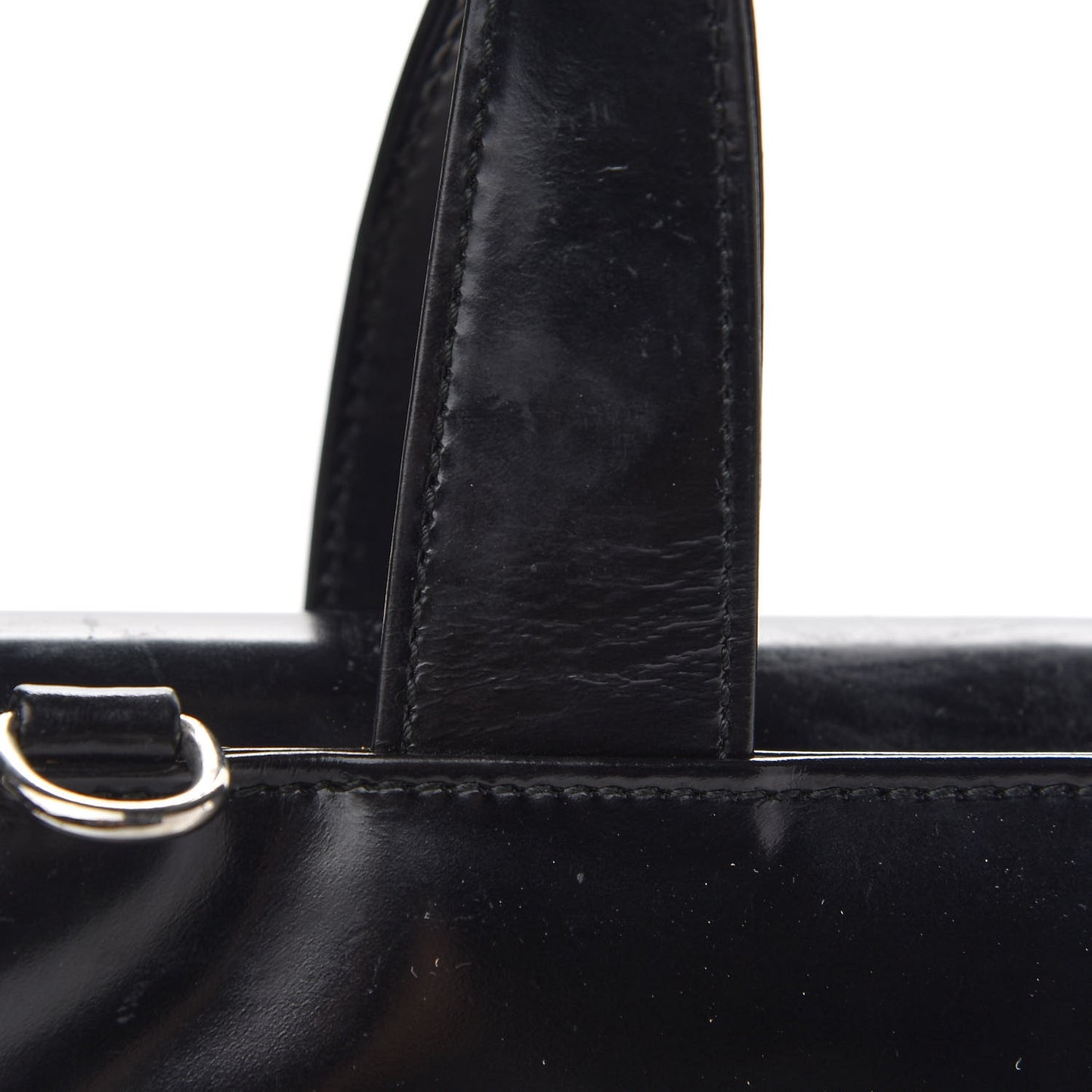 Patent Calfskin Interlocking G Tote Black
