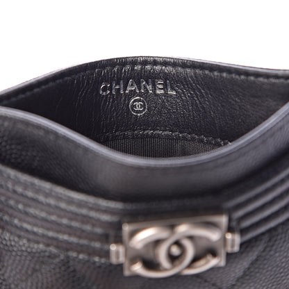 Chanel Caviar Quilted Boy Card Holder Black 6 of 9