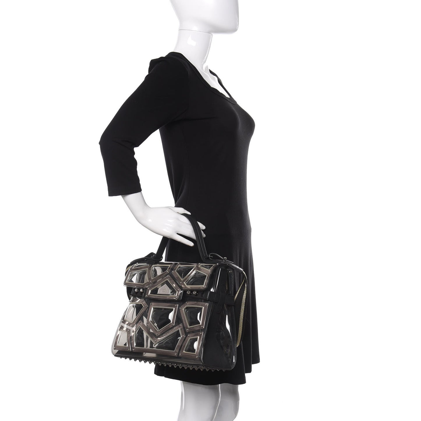 Vinyl Gladiator Tempete Satchel Antique Silver Gold