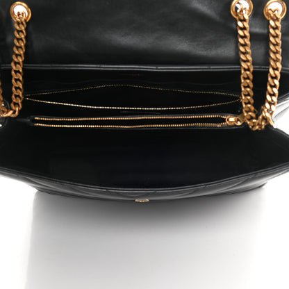 Saint Laurent Calfskin Y Quilted Monogram Large Loulou Chain Satchel Black 4 of 10