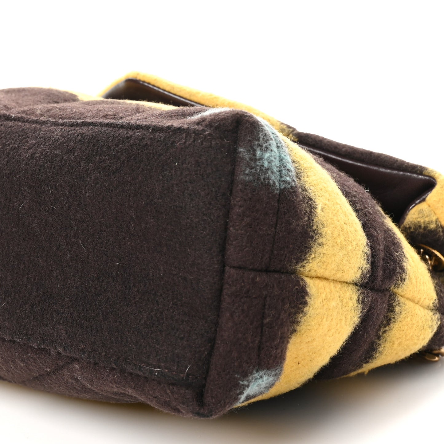 Tie Dye Wool Quilted Small Loulou Puffer Monogram Chain Satchel Yellow Pacific Blue Dark Pecan