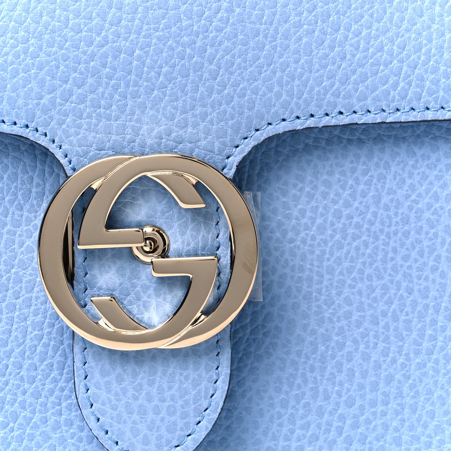 Gucci Dollar Calfskin Small Interlocking G Shoulder Bag Mineral Blue 8 of 10