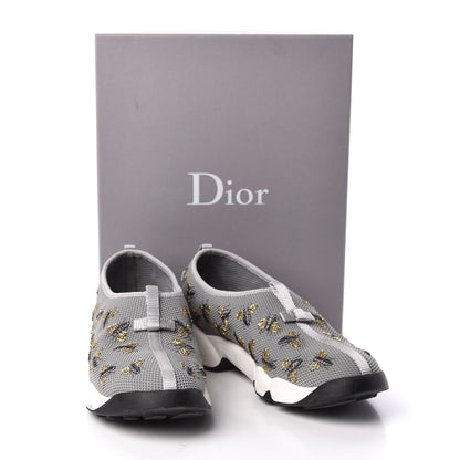 Christian Dior Technical Canvas Embellished Dior Fusion Sneakers 39 Grey 11 of 11