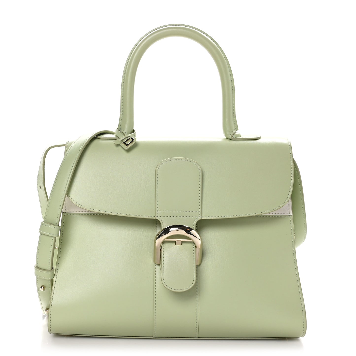 Box Calfskin Mirage MM Brillant Satchel Amande Ivory