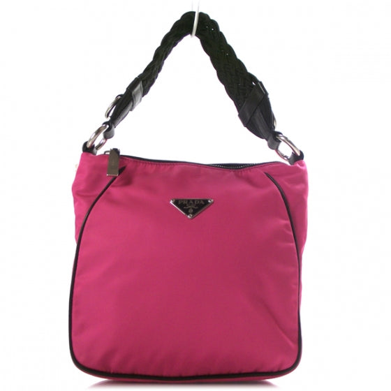 Prada Tessuto Braided Handbag Pink 1 of 10