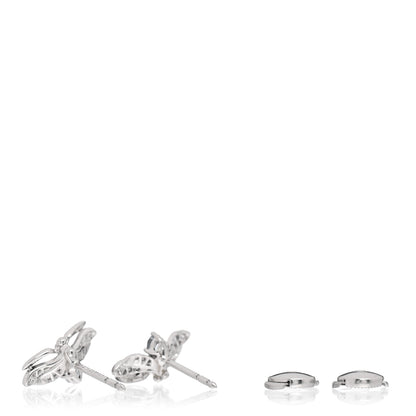 Tiffany Platinum Diamond Aquamarine Paper Flowers Firefly Earrings 6 of 10