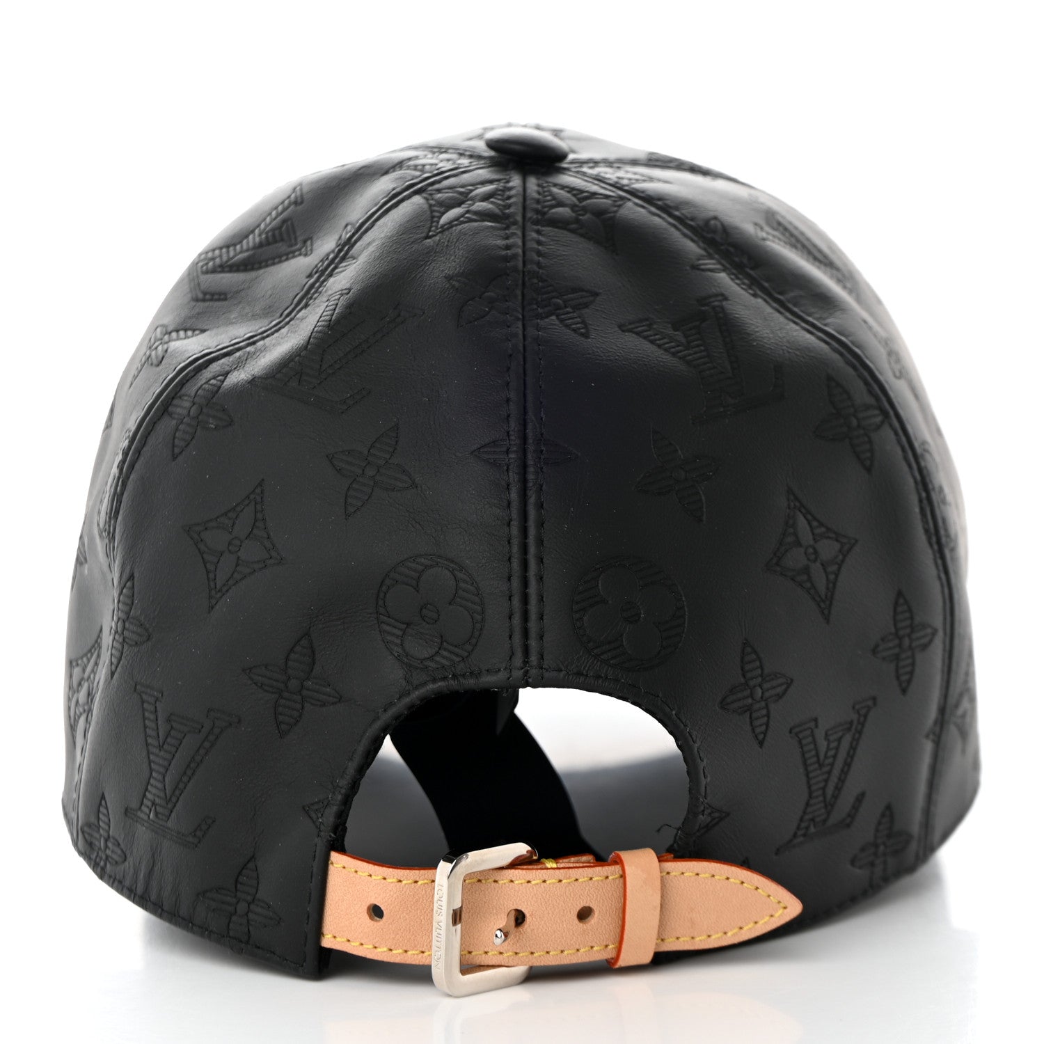 Louis Vuitton Calfskin Monogram Shadow Baseball Cap 60 Black 6 of 12
