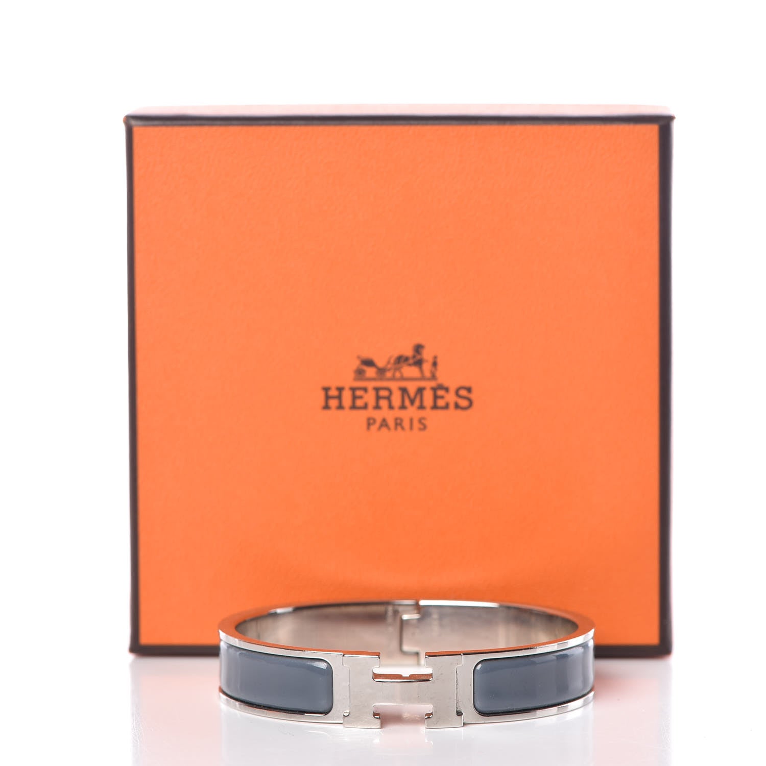 Hermes Enamel Narrow Clic Clac H Bracelet PM Slate 5 of 5