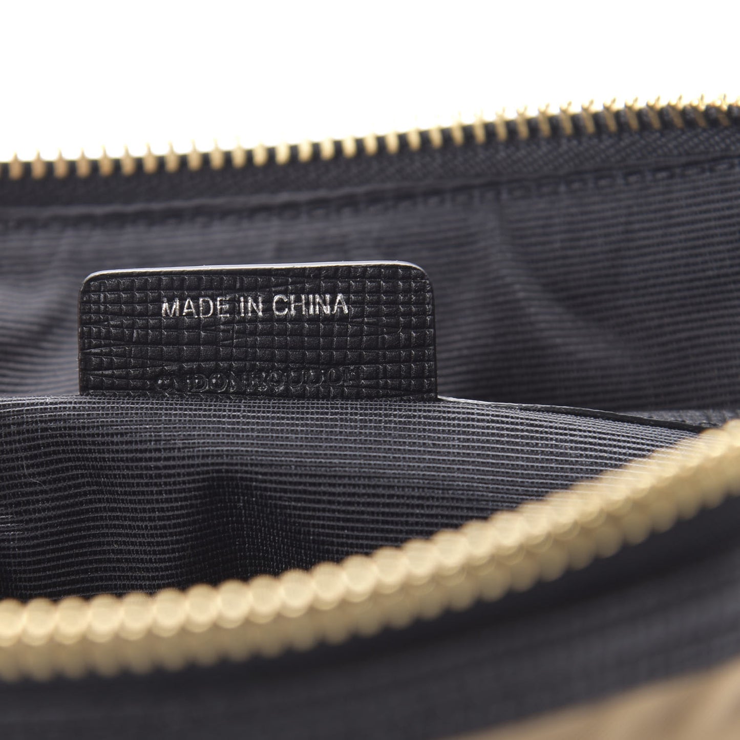 Nylon Large Border Pouch Gold Black