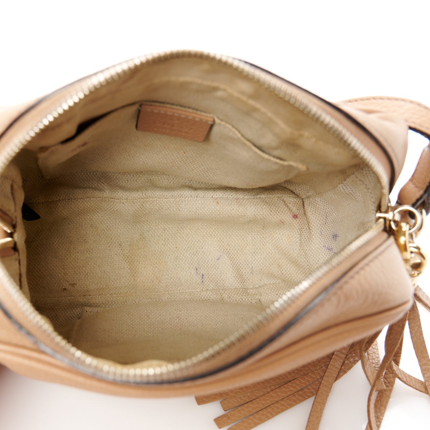 Pebbled Calfskin Small Soho Disco Bag Camelia