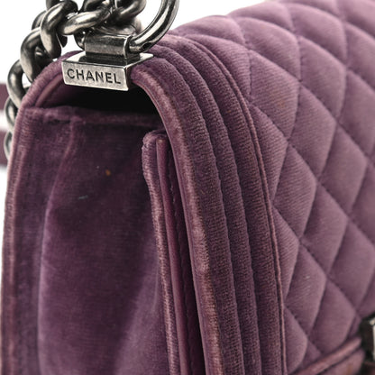 Chanel Velvet Quilted Small Boy Flap Purple 11 of 12