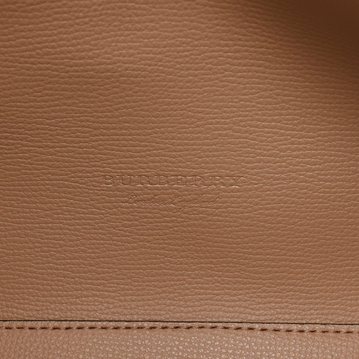 Burberry Grainy Calfskin Haymarket Check Medium Reversible Tote Camel 10 of 18