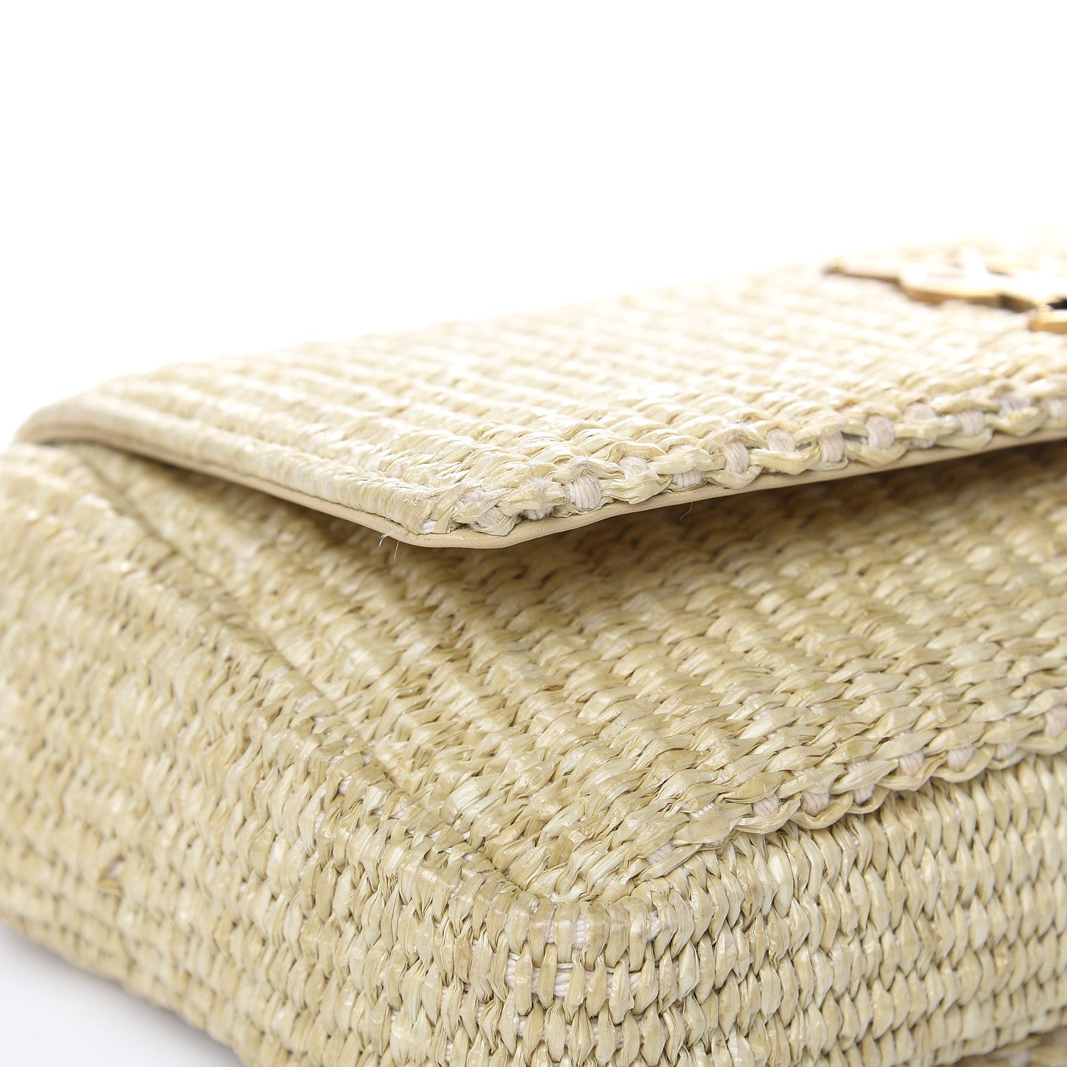 Saint Laurent Raffia Medium Monogram Kate Satchel Naturale 9 of 15