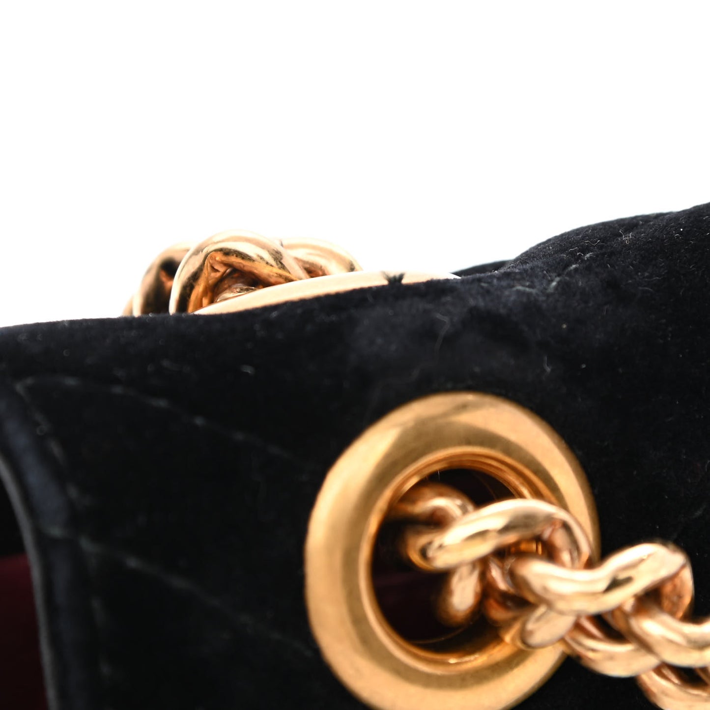 Velvet Matelasse Mini GG Marmont Shoulder Bag Black