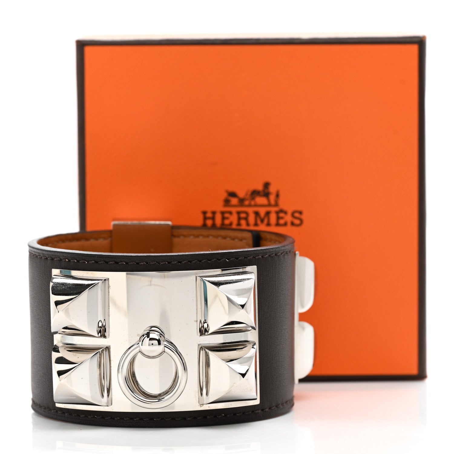 Hermes Box Collier De Chien CDC Bracelet S Chocolate 6 of 6