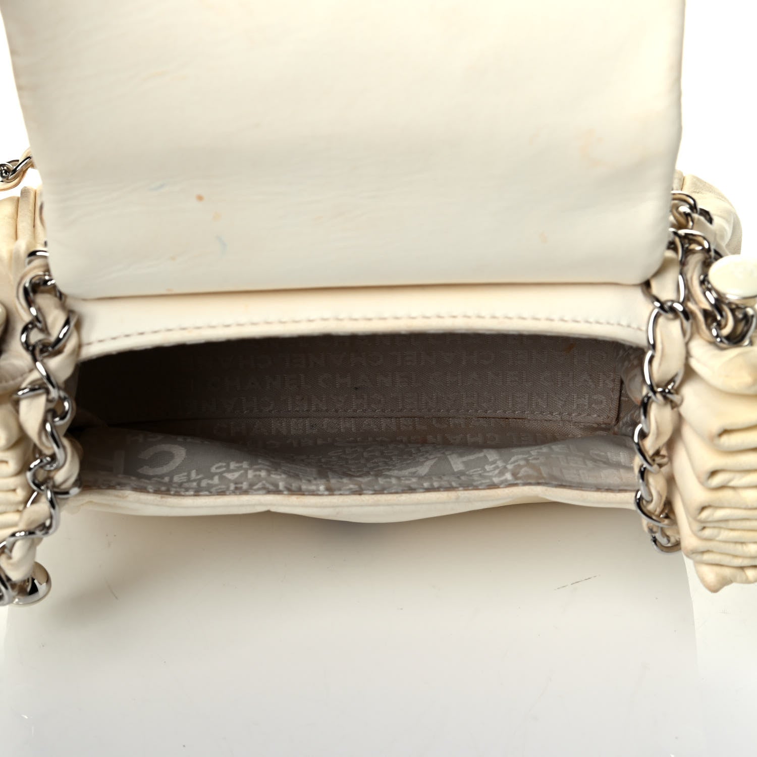 Chanel Lambskin Quilted Chain Accordion Flap White 4 of 8