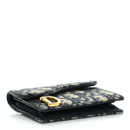 Christian Dior Oblique Saddle Card Holder Blue 4 of 8