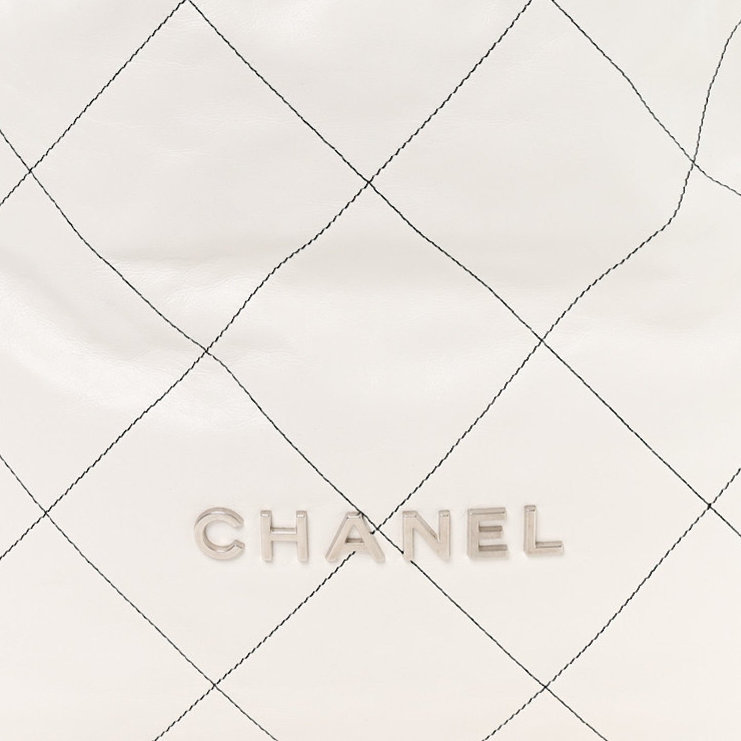 Shiny Calfskin Quilted Chanel 22 White Black