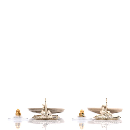 Chanel Medallion CC Drop Earrings Light Gold 3 of 4