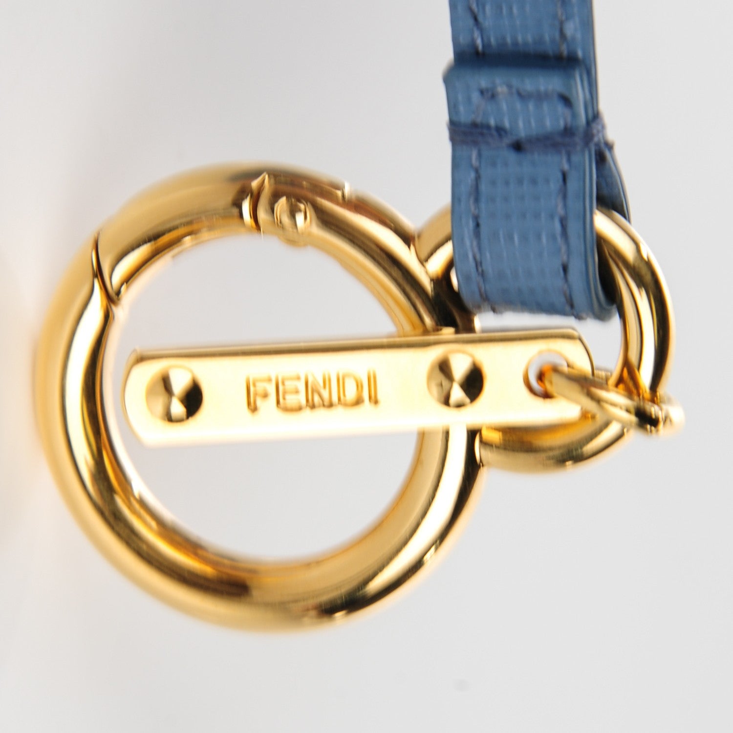 Fendi Fox Fur Vitello Elite Tri-Color Pom Pom Bag Charm Pink Nebula Acqua Ceruleo 3 of 5