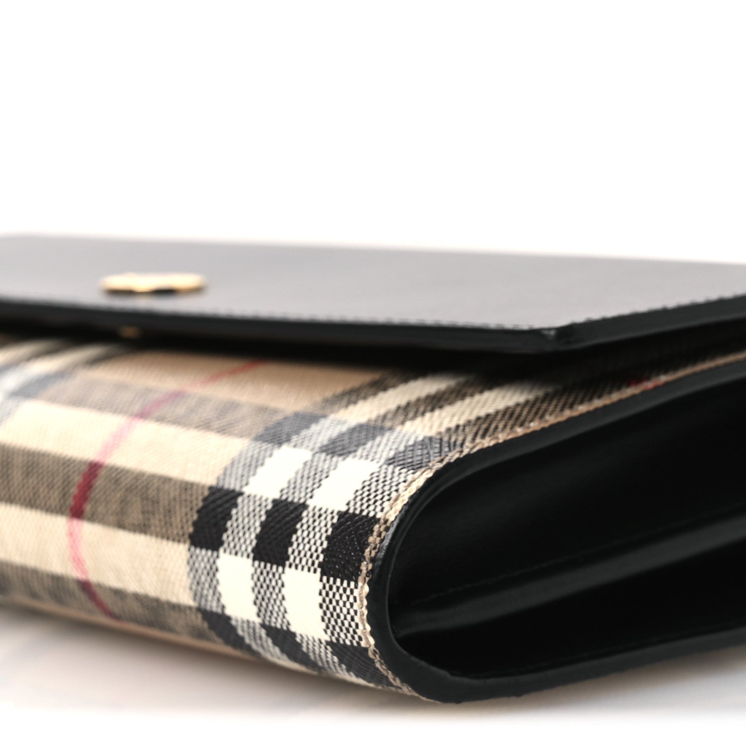 Burberry Calfskin Vintage Check Hannah Wallet with Detachable Strap Black 11 of 13