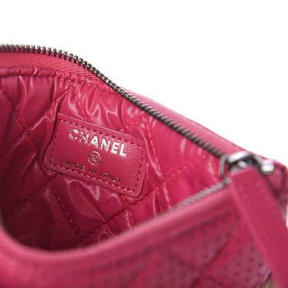Chanel Perforated Lambskin Quilted Small Cosmetic Case Pink 8 of 11
