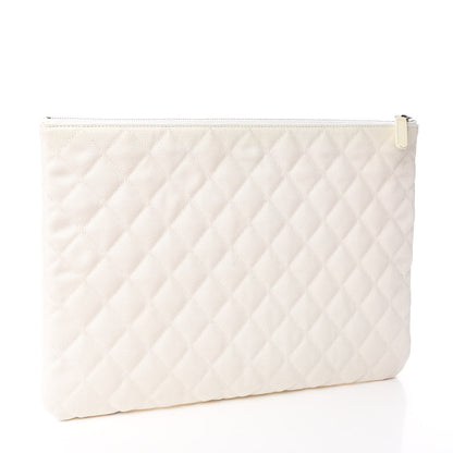 Chanel Canvas Large Coco Cuba Cosmetic Case Yellow Turquoise 3 of 9