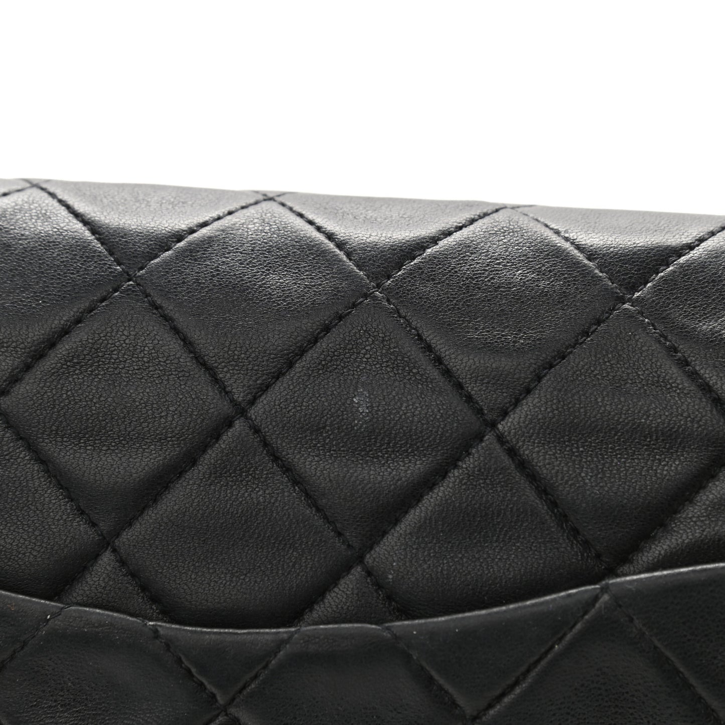 Lambskin Quilted Medium Double Flap Black