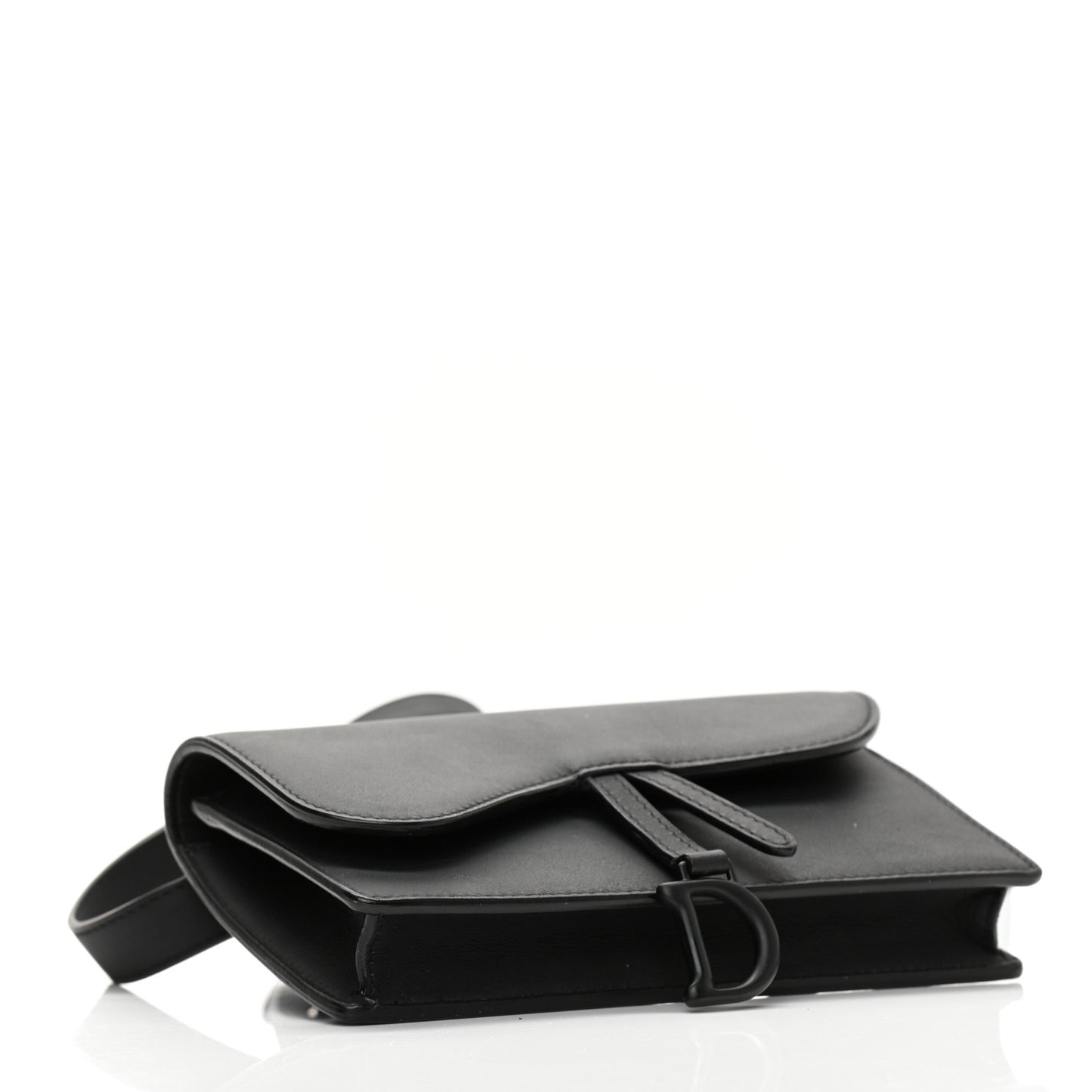 Ultra Matte Calfskin Saddle Belt Bag Black