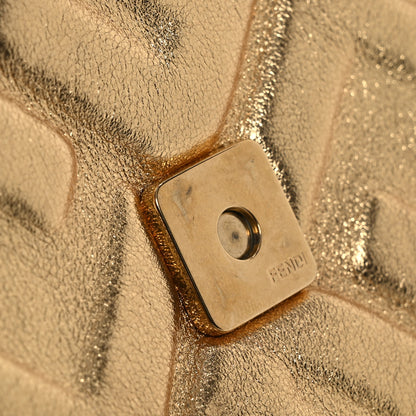 Fendi Vitello Catalan Mirror FF 1974 Embossed Mini Baguette Gold 13 of 14