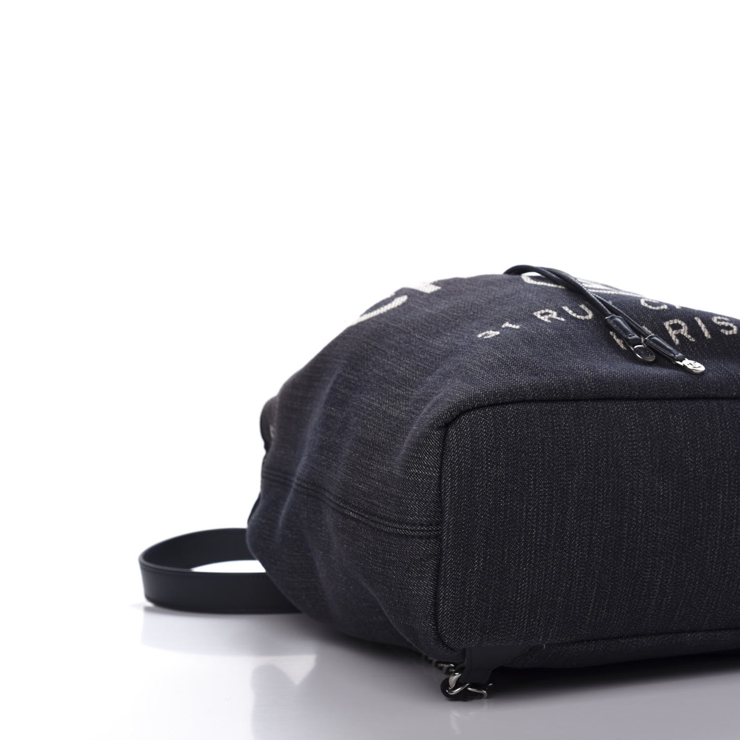 Chanel Denim Large Deauville Backpack Dark Blue 5 of 9