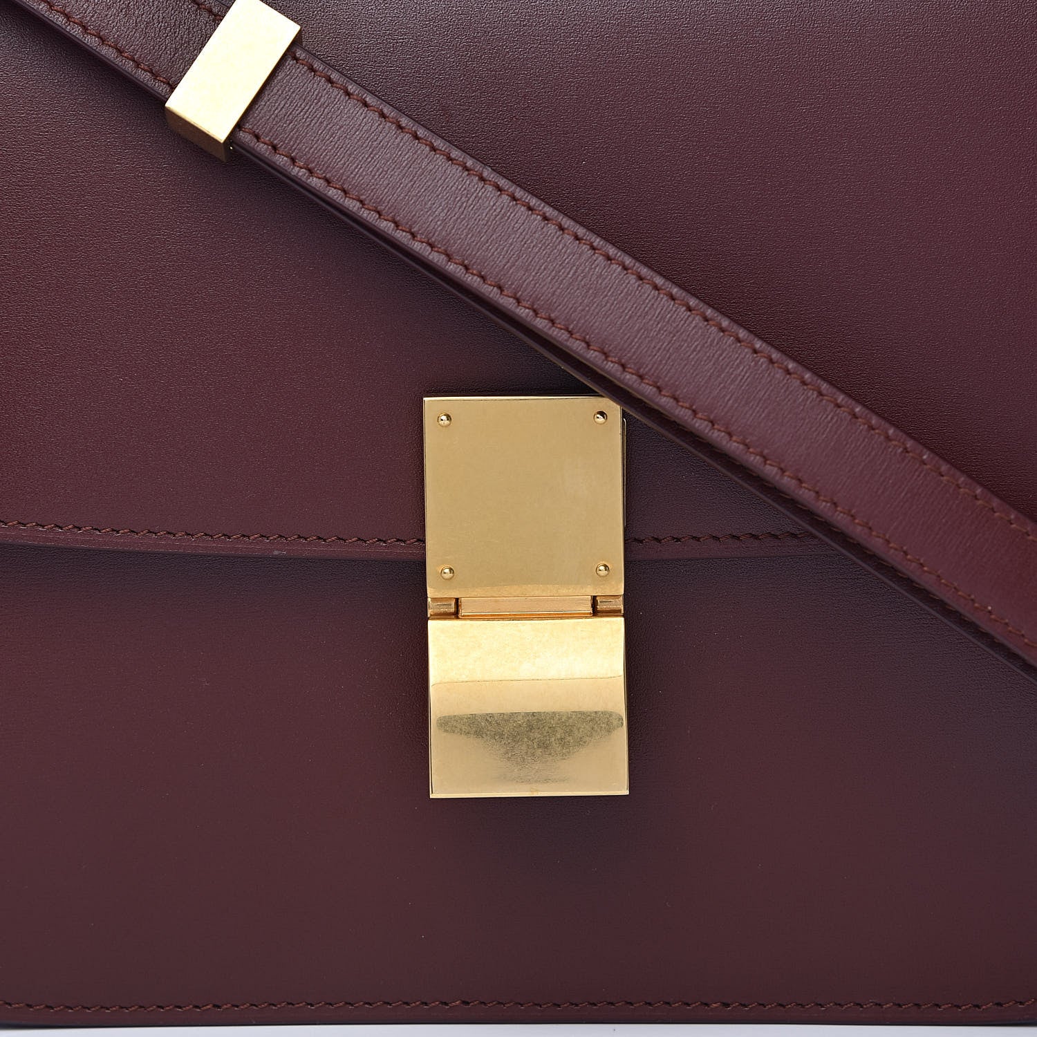 Celine Box Calfskin Medium Classic Box Flap Bag Burgundy 12 of 12