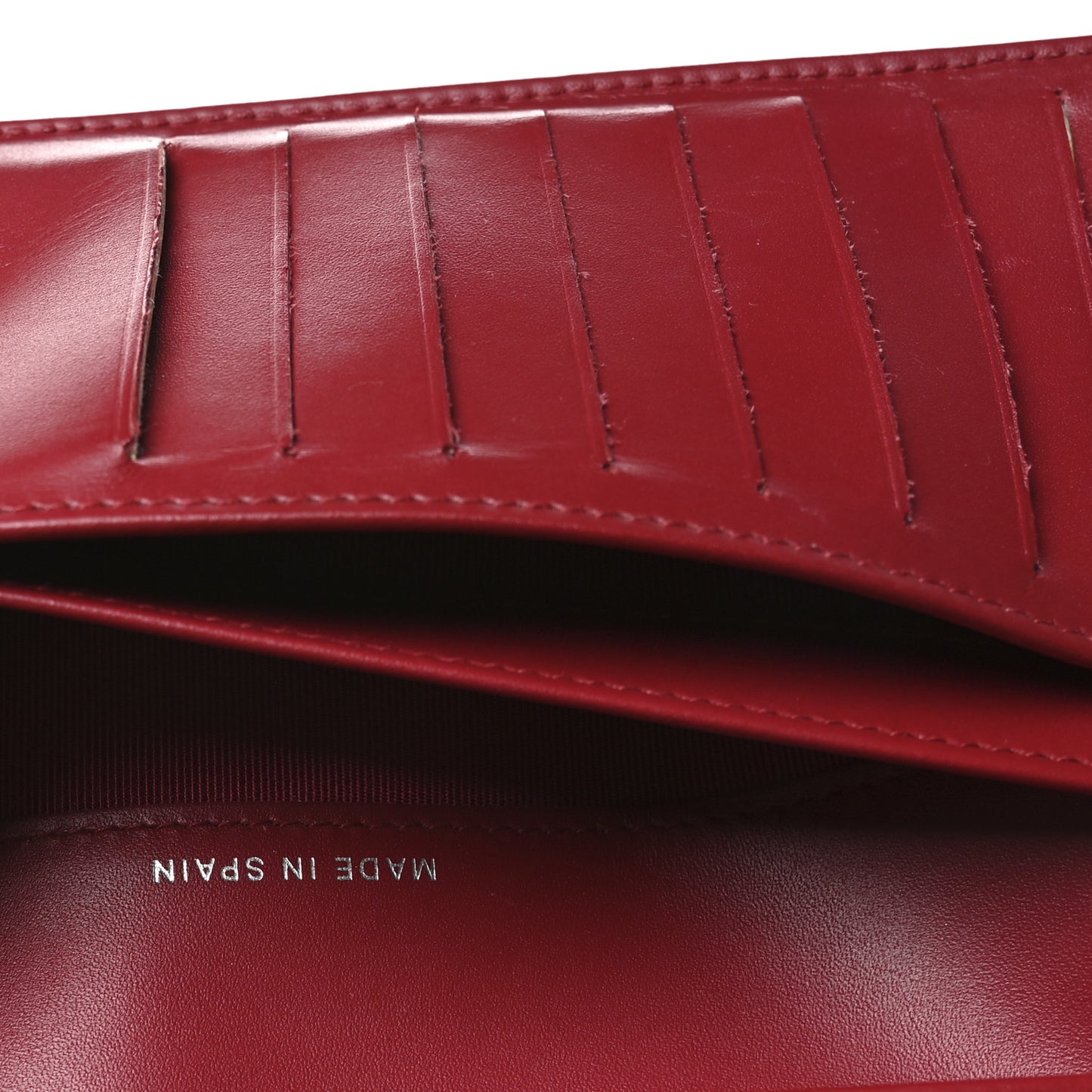 Patent Calfskin Quilted Yen Wallet Red