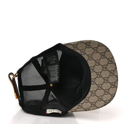 Gucci Soft GG Supreme Monogram Mesh Textured Dollar Calfskin Neo Vintage Rap Baseball Hat S Dark Brown Black 7 of 10