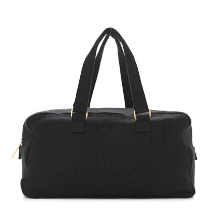 Chanel Jersey Square Quilted Bowler Black 1 of 13
