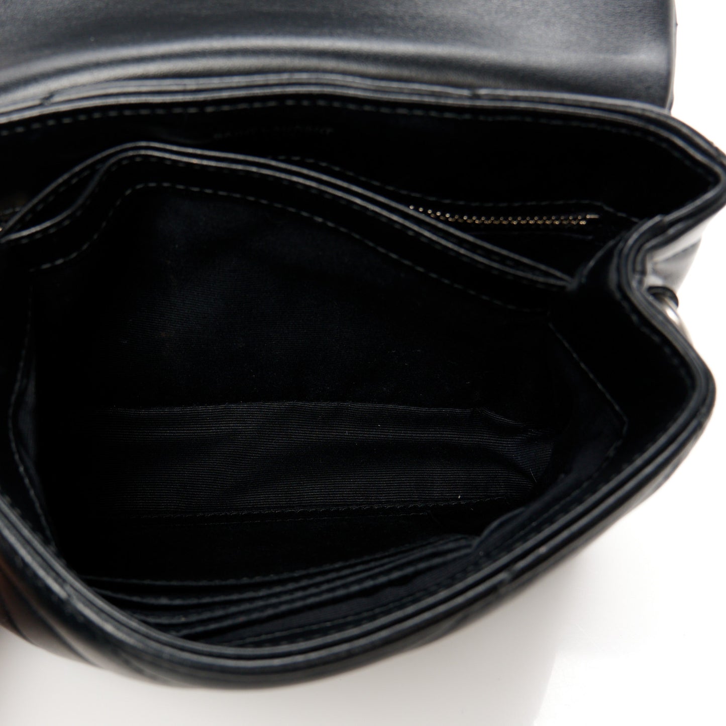 Calfskin Y Quilted Monogram Toy Loulou Crossbody Bag Black