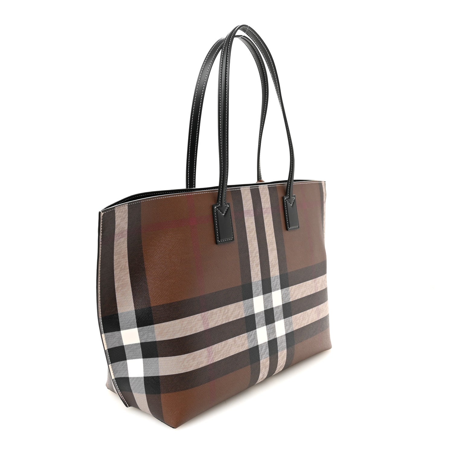 Burberry E-Canvas Check Medium Soft TB Tote Dark Birch Brown 3 of 9
