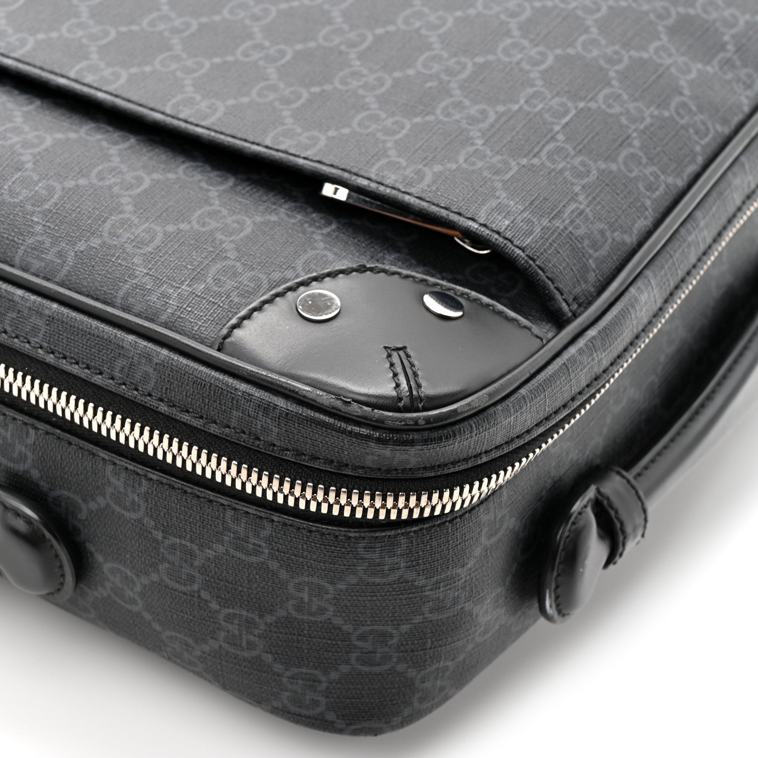 Gucci GG Supreme Monogram Briefcase Backpack Black Grey 17 of 20