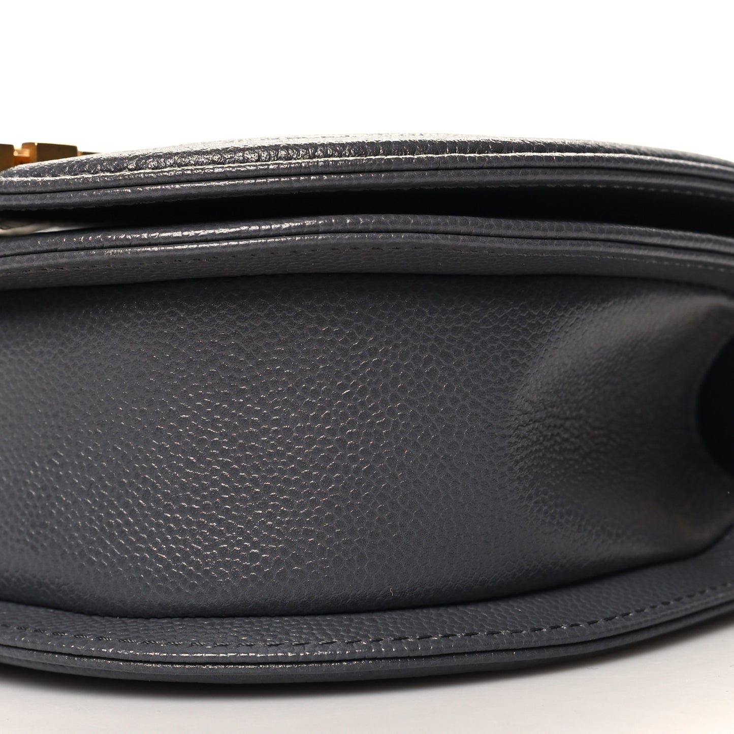 Caviar Quilted Small Boy Messenger Bag Dark Grey