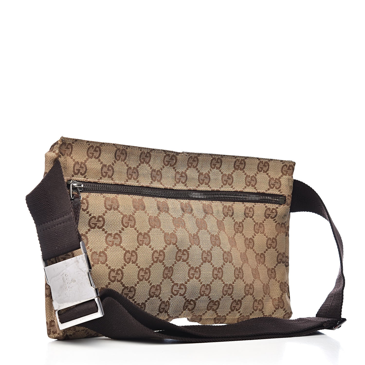 Gucci GG Monogram Double Pocket Belt Bag Dark Brown 3 of 12