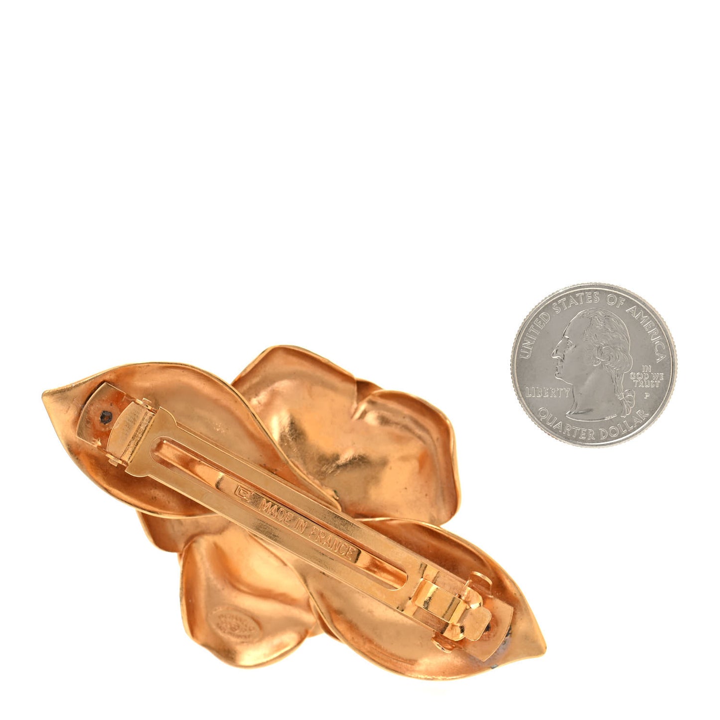 CC Rose Hair Clip Barette Gold