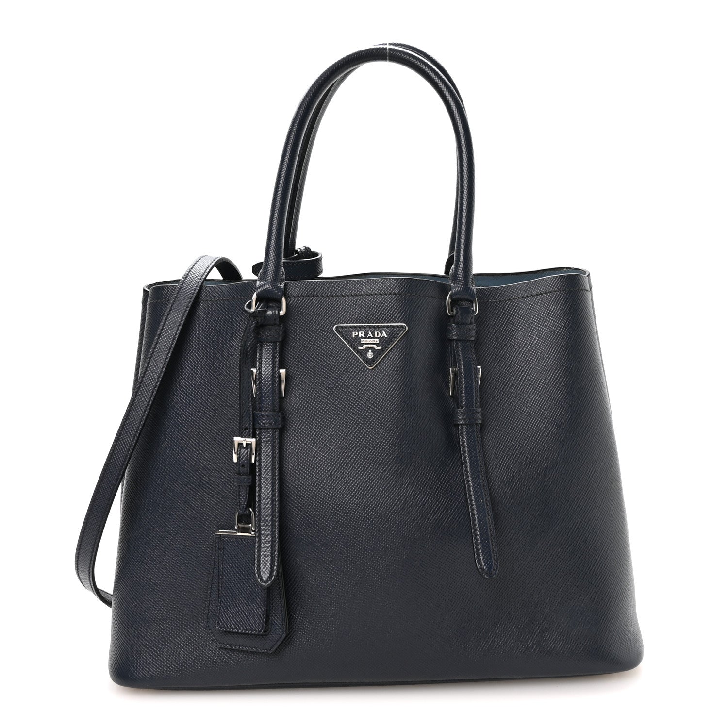 Prada Saffiano Cuir Medium Double Handle Tote Baltico Astrale 1 of 14