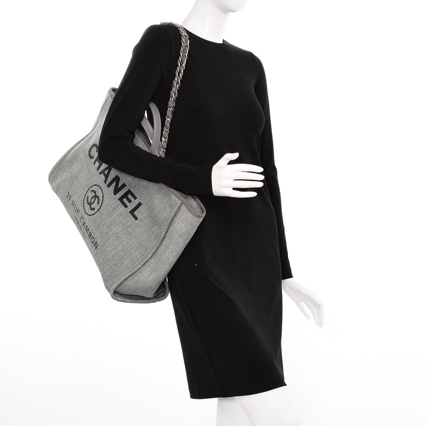 Canvas Large Deauville Tote Grey