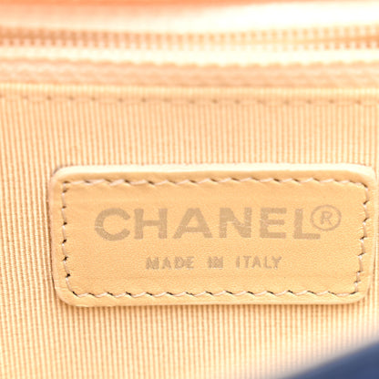 Chanel Satin Chocolate Bar Flap Blue Light Pink 6 of 13
