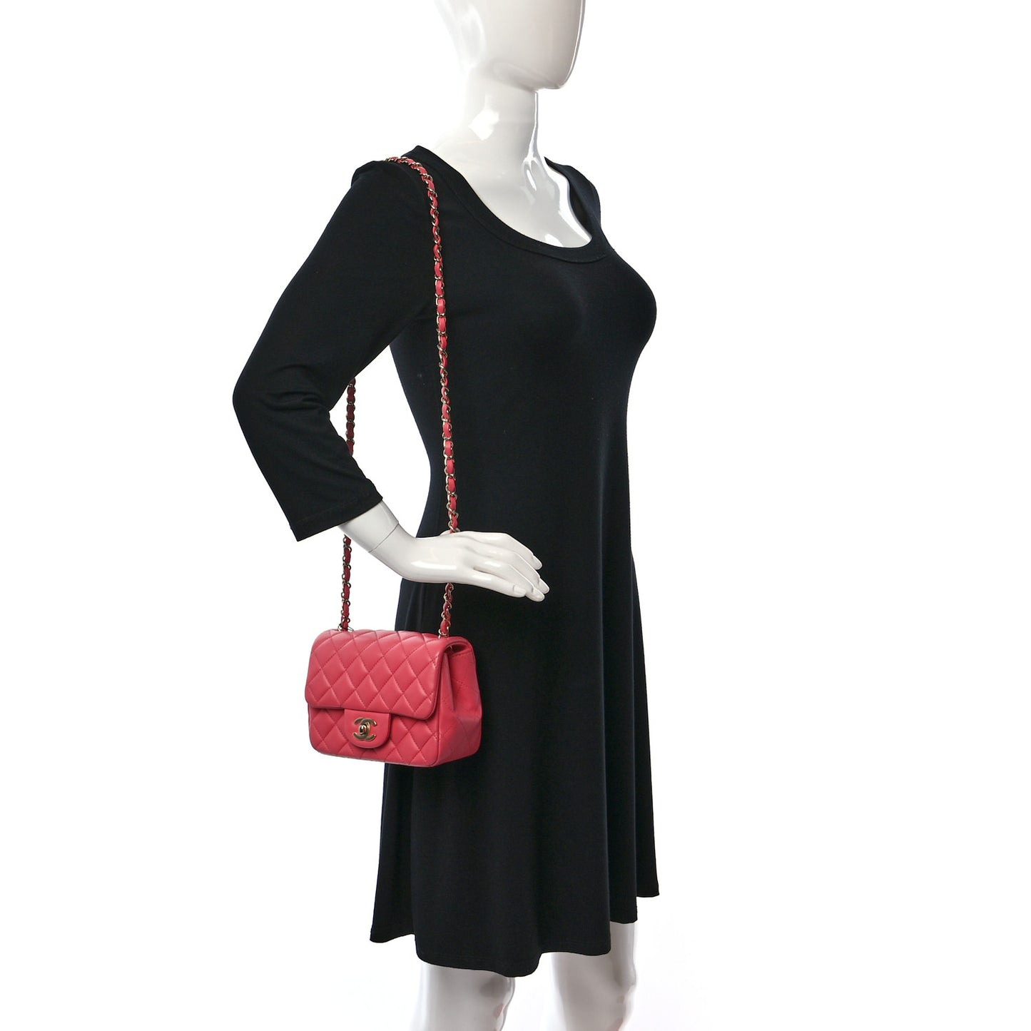Lambskin Quilted Mini Square Flap Pink
