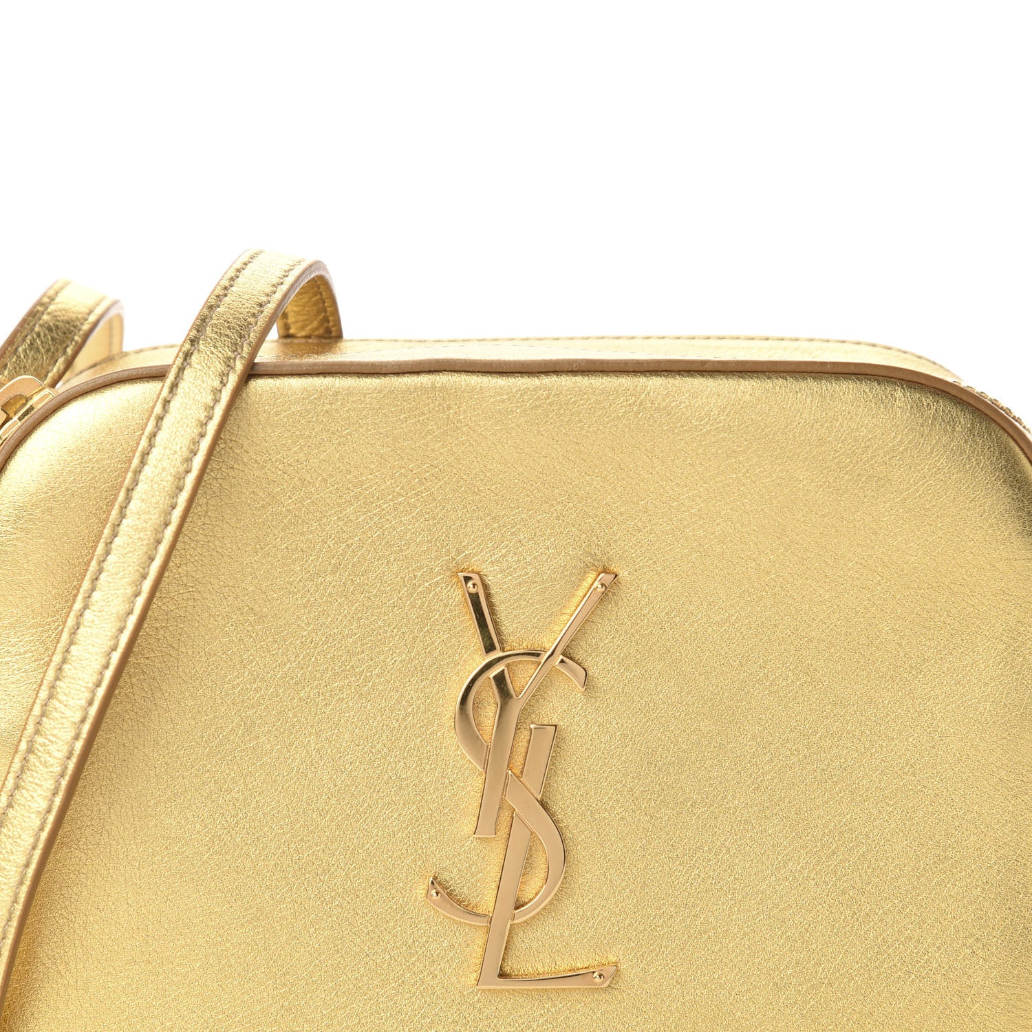 Saint Laurent Metallic Calfskin Small Classic Monogram Camera Bag Gold 10 of 10