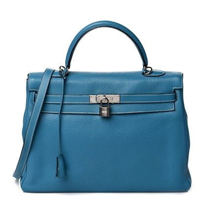 Hermes Taurillon Clemence Kelly Retourne 35 Blue Jean 1 of 10